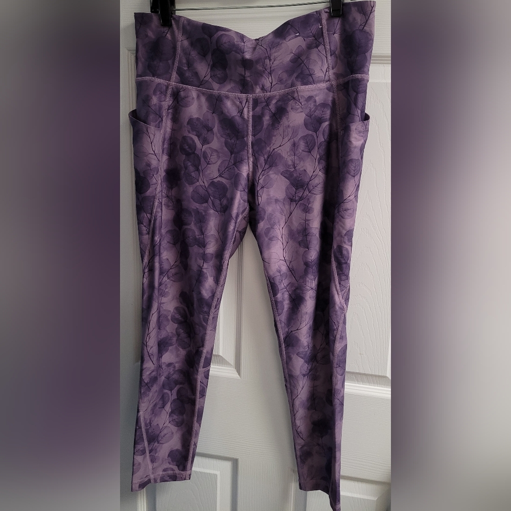 Purple Floral Leggings
